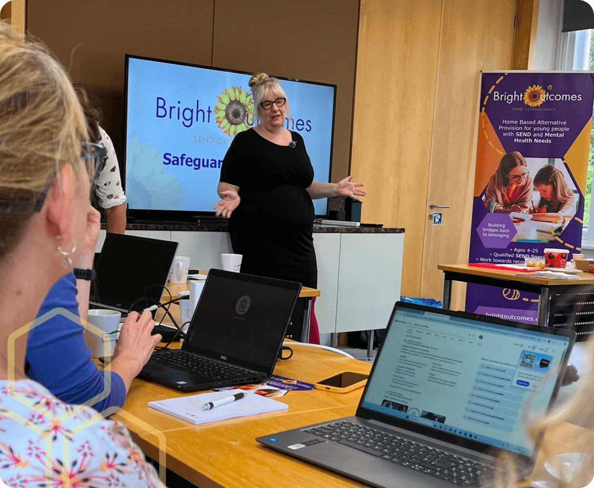 Image of a teacher talking to a classroom